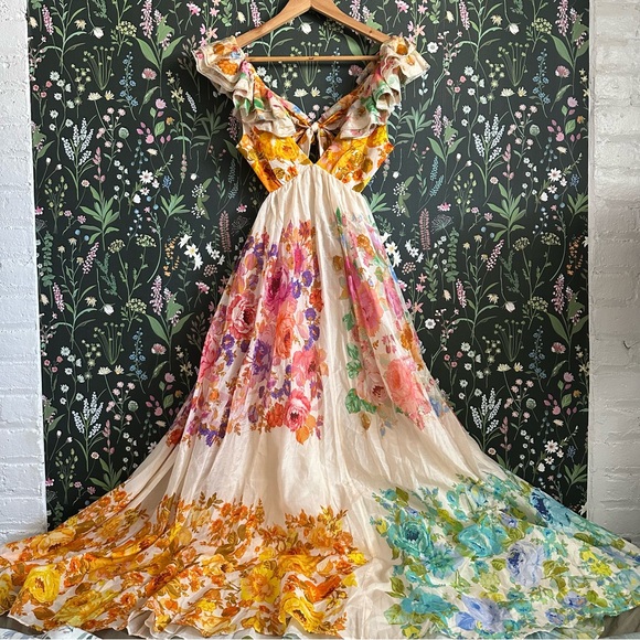 Zimmermann Dresses & Skirts - Raie Zimmermann Open Back Floral Dress